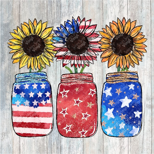 391 - Sunflower Mason Jars