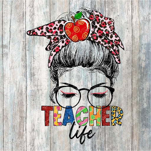 0485 - Messy Bun Teacher Life