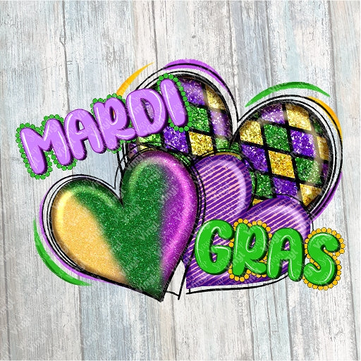 0916 - Mardi Gras Hearts