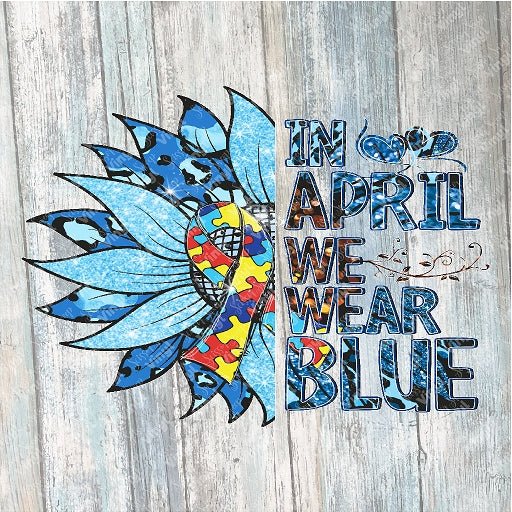 1079 - In April We Wear Blue Flower