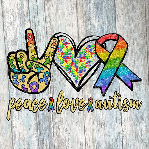 1095 - Peace Love Autism Glitter
