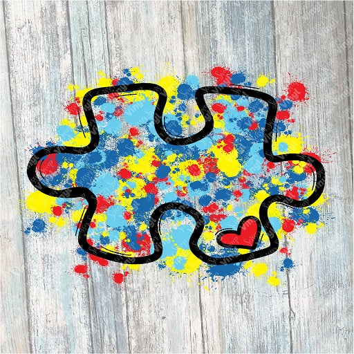 1128 - Puzzle Piece Paint Splatter
