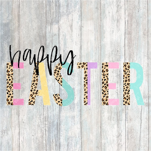 0141 - Leopard Stripe Happy Easter